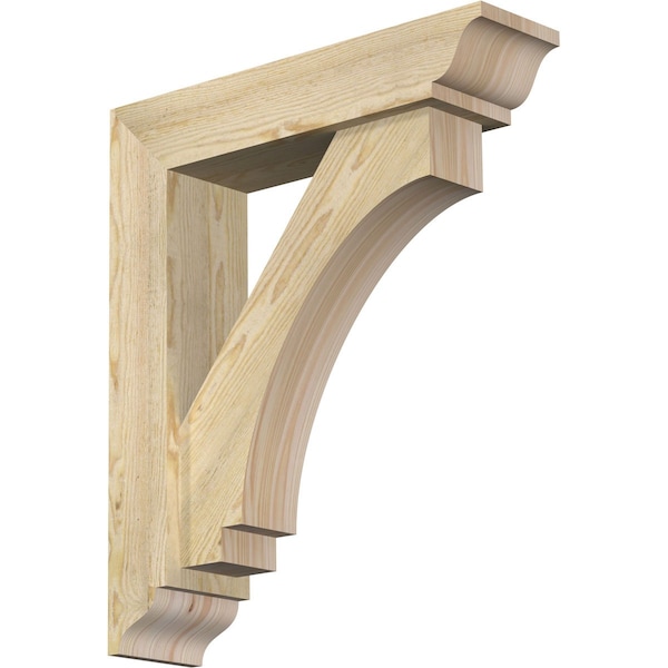 Ekena Millwork Imperial Traditional Rough Sawn Bracket w/ Offset Brace, Douglas Fir, 6"W x 24"D x 28"H BKT0604X24X28IMP01RDF - main
